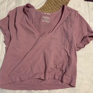 Purple / pinkish ribbed crop top from Wild fable